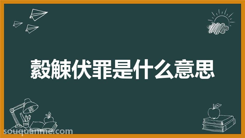 縠觫伏罪是什么意思 縠觫伏罪的拼音 縠觫伏罪的成语解释